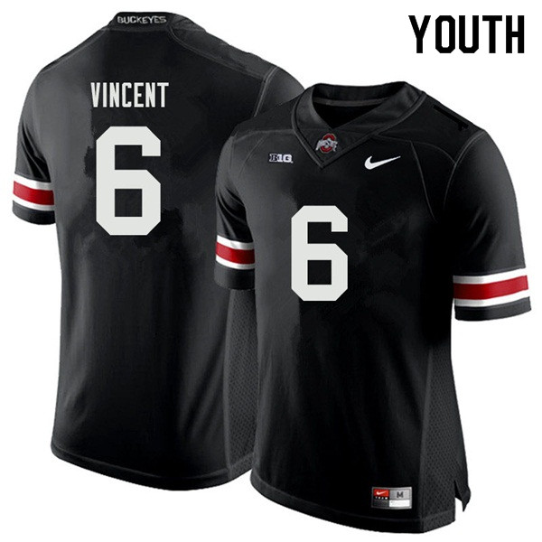 Youth Ohio State Buckeyes #6 Taron Vincent Black Authentic College Stitched Football Jersey 23FW043KS